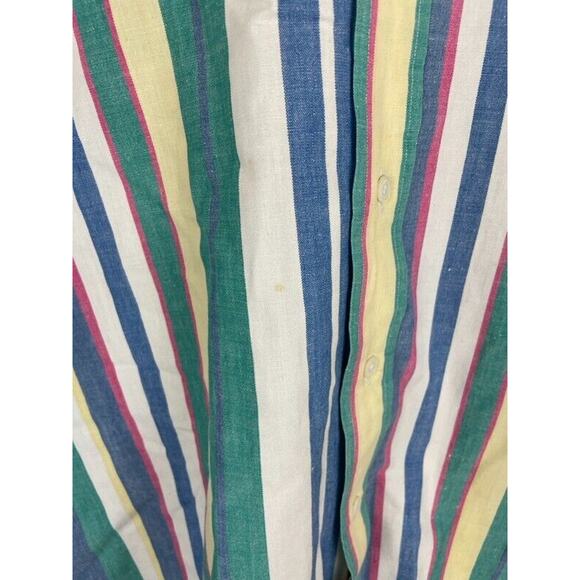 VTG Ralph Lauren Button Up Shirt Men's Large Vertical Stripe Retro University - Picture 6 of 9